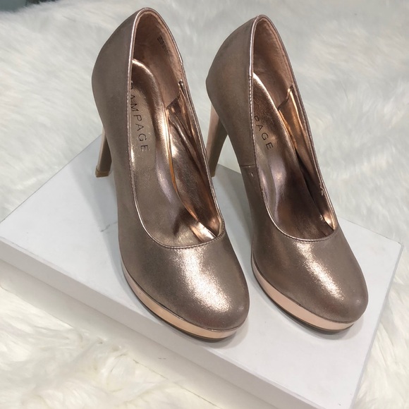 Rampage Shoes - Rampage rose gold tone Sparkly heels size 8.5